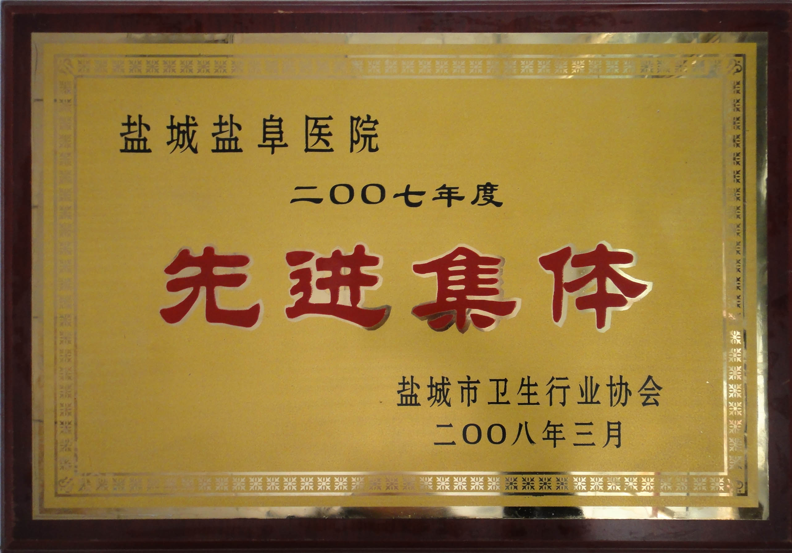 2007年度鹽城市衛(wèi)生行業(yè)先進(jìn)集體